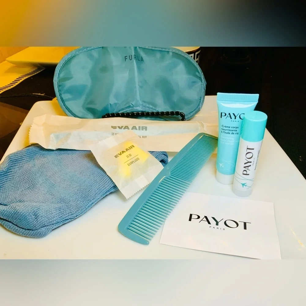 Furla Eve Airline Travel Zip Pouch Cosmetic Bundle New